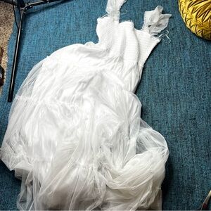 Francesca's x Audrey Parks Flutters White Tulle Dress Size Medium NWT